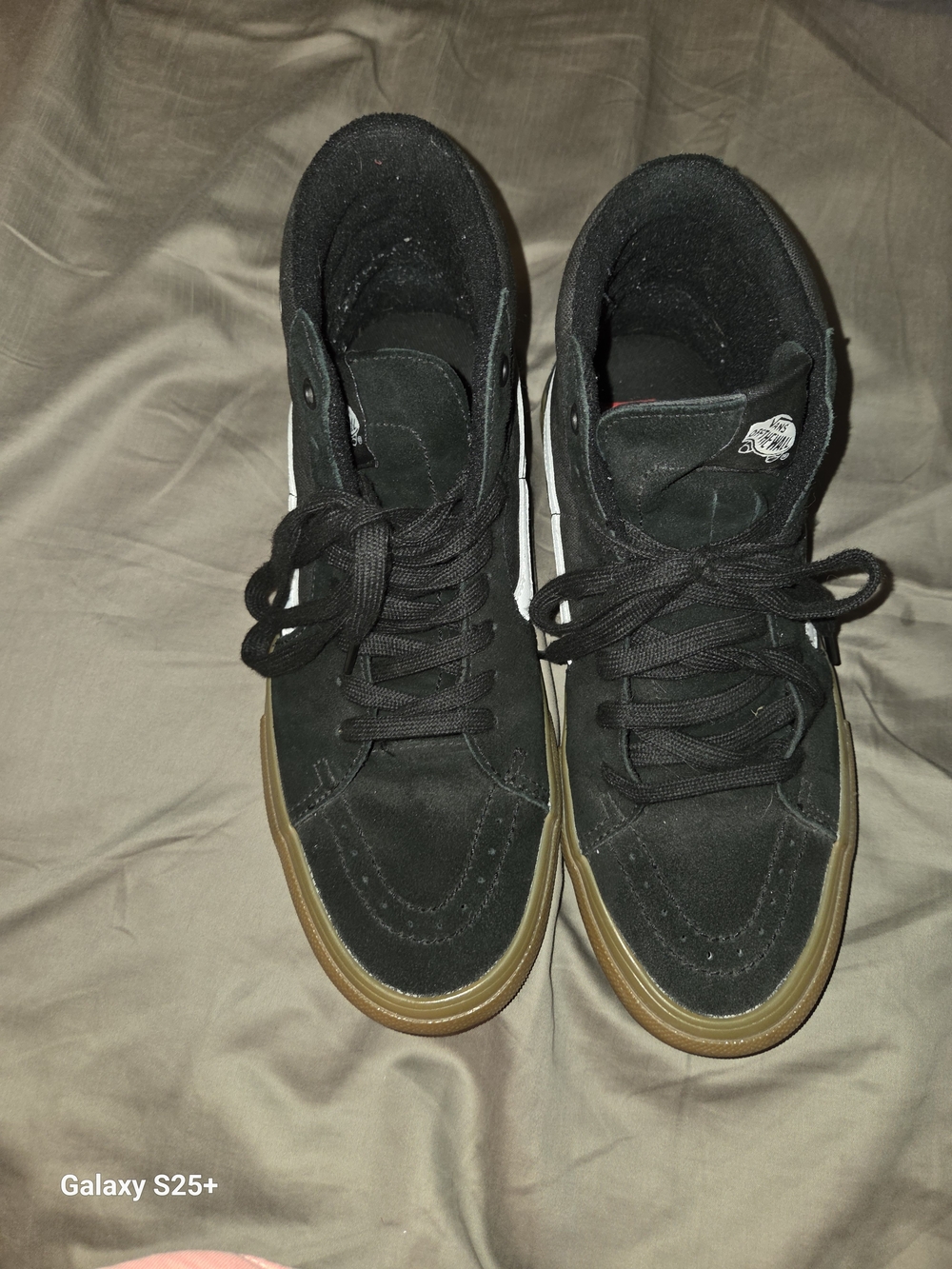 Vans Black Suede High-Top Sneakers with Gum Sole